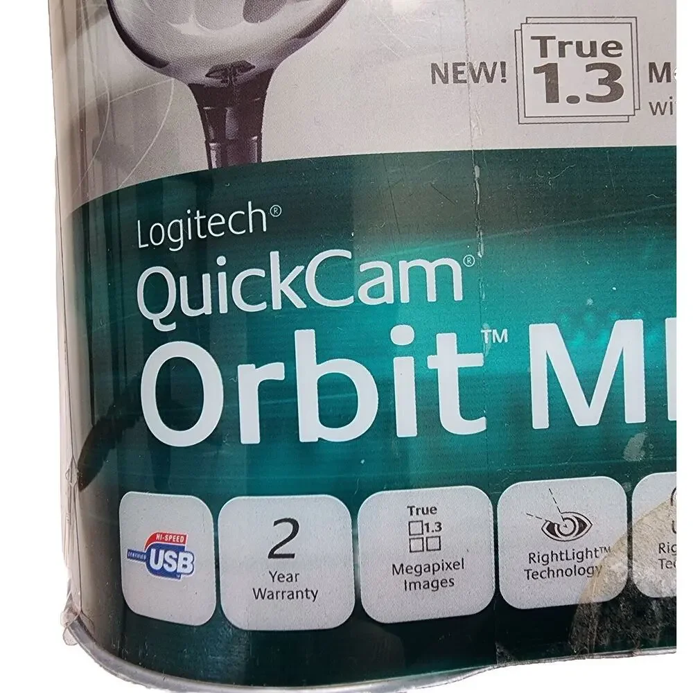Logitech QuickCam Orbit MP 1.3MP Robotic Webcam with Pan/Tilt Black - READ